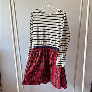 Crewcuts Navy Striped and Red Plaid Kids Dress